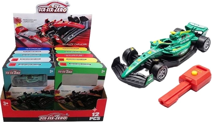 Rac autootje met lanceerder 10 cm - 1 stuk