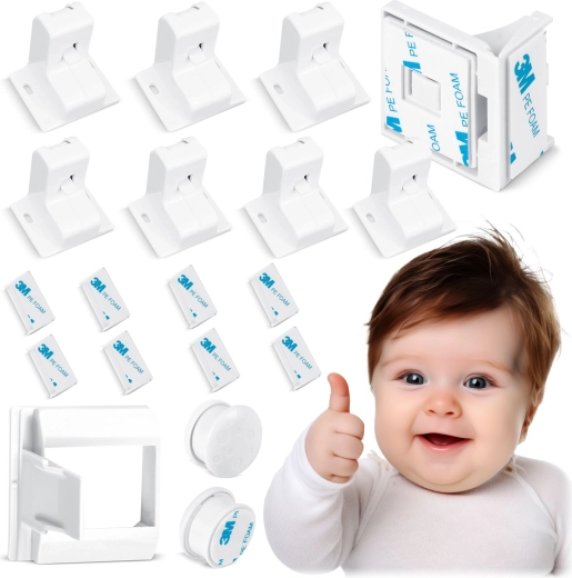 Magnetische kindersloten voor kasten RICOKIDS, set van 8 stuks