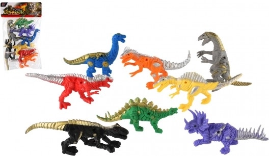 set van 8 plastic dinosaurussen 14–17 cm in zak