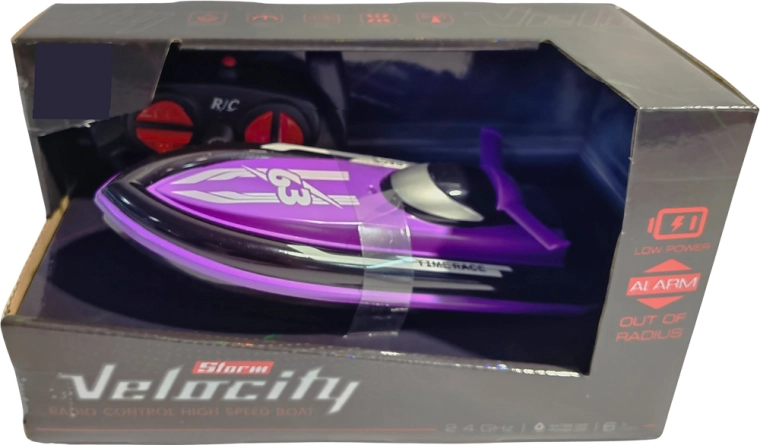 R/C snelle boot Velocity 1:16 2,4 GHz paars