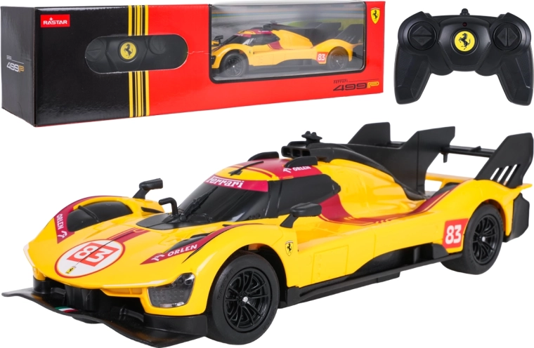 Op afstand bestuurbare Ferrari 499P gele auto 1:24 RASTAR