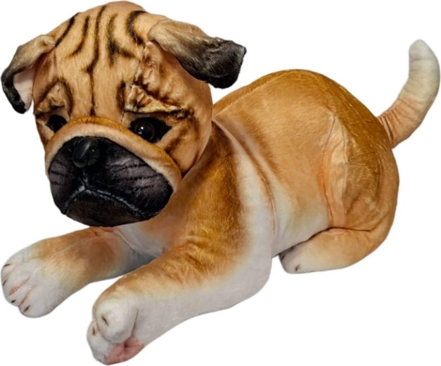 Pluchen mopshond bruin-beige - 1 stuk