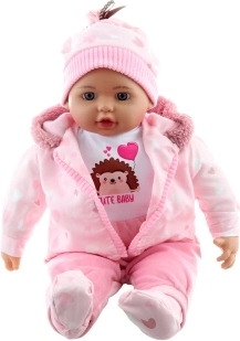 Baby popje meisje 50 cm in outfit met egeltje