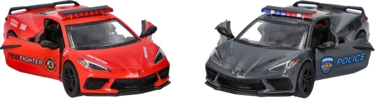 goki metalen model corvette politie/brandweer 13 cm