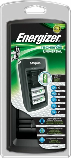 Energizer universele lader AA, AAA, C, D en 9V