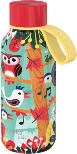 Roestvrijstalen thermofles Quokka Kids solid birds met lus 330 ml