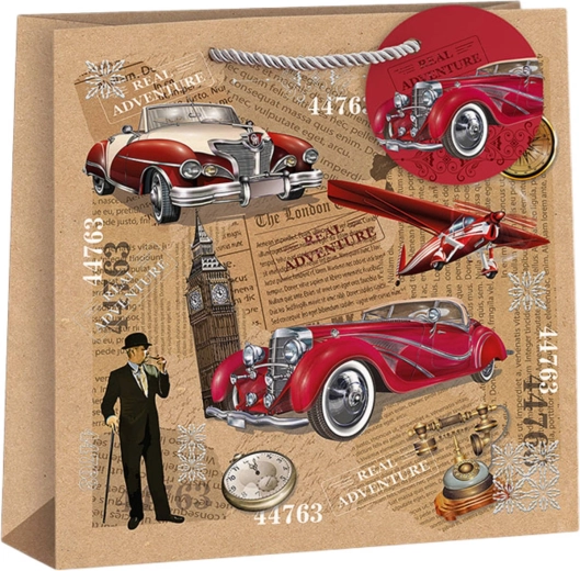 Argus cadeautas oldtimer rood 24 × 24 × 11 cm - 1 stuk