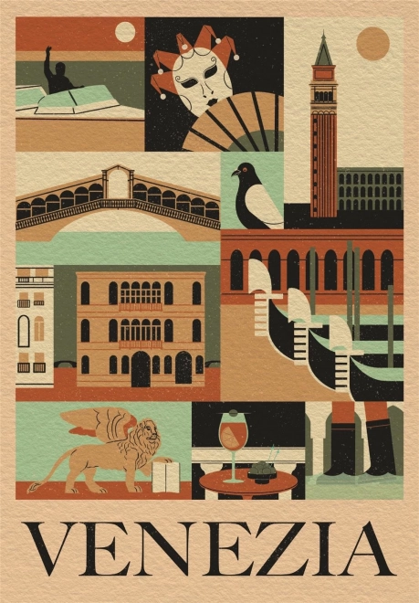 Puzzel 1000 stukjes Style in the City Venetië — compacte doos CLEMENTONI