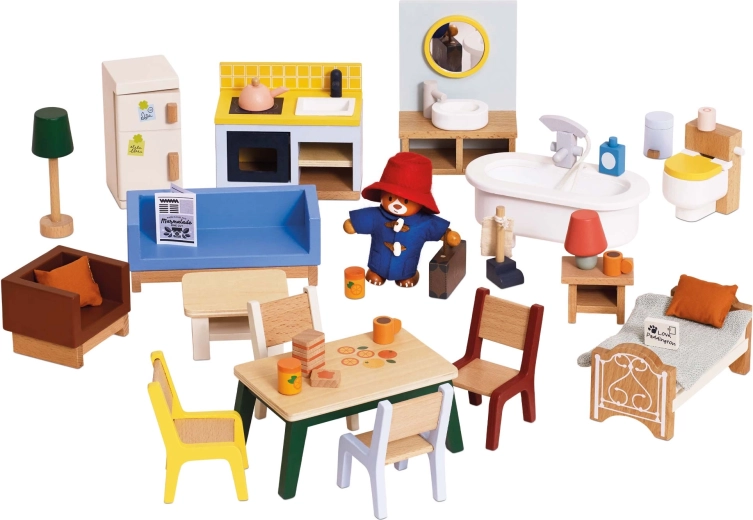 Houten poppenhuismeubels Paddington - 35 stuks