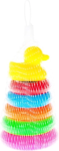 Piramide voor kinderen in net met ringen en eendje