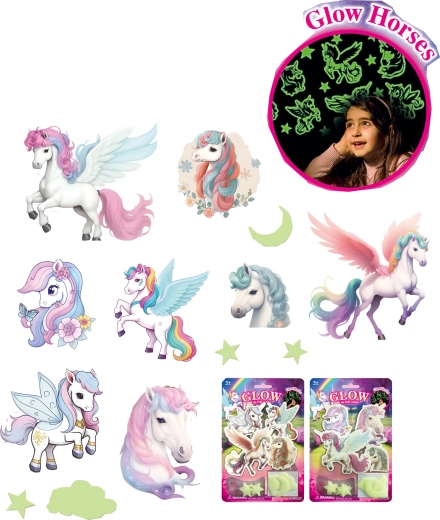 Lichtgevende stickers maan, sterren en eenhoorns voor de kinderkamer