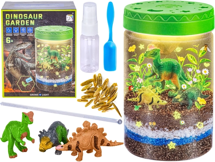 Kinderterrarium met dinosaurussen met LED-nachtlampje - 1 stuk