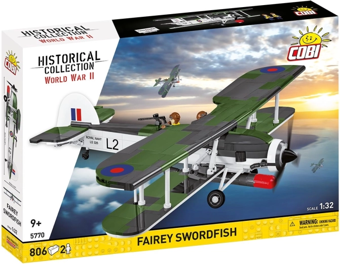 Cobi WWII Fairey Swordfish bouwset vliegtuig 1:32 (806 onderdelen, 2 figuren)