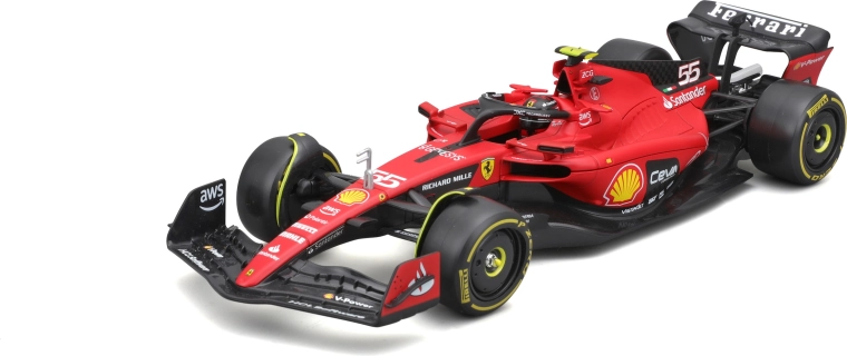 bburago ferrari sf23 1:24 carlos sainz – verzamelmodel in beschermende box