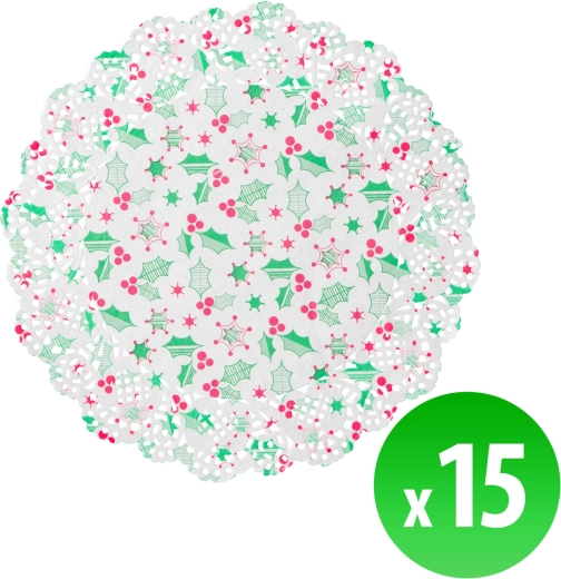 Kerstpapieren placemat onder bord 21,5 cm - 1 stuk