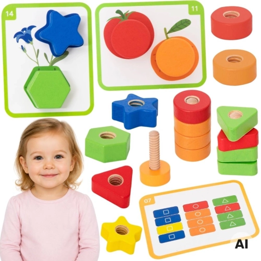 VIGA educatieve set met schroeven en moeren, 30 onderdelen