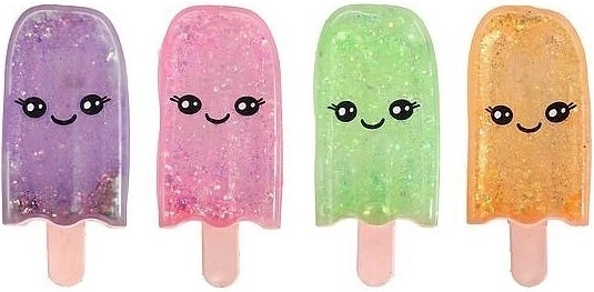 Sensorische anti-stress knijp-‘ijsje’ met glitter 14 cm