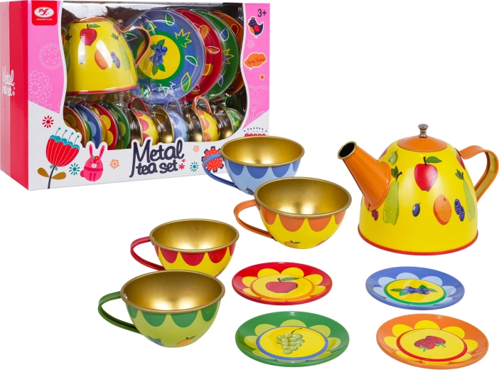 Fruitige metalen theeset voor kinderen