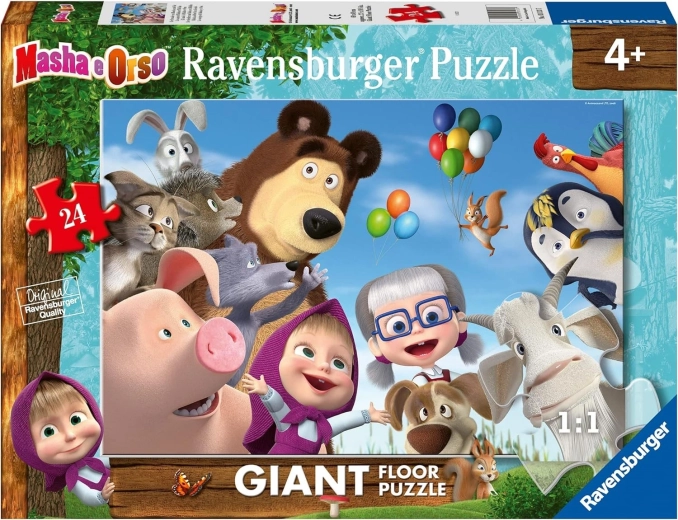 Ravensburger gigantische vloerpuzzel Masha en de Beer (24 stukjes)