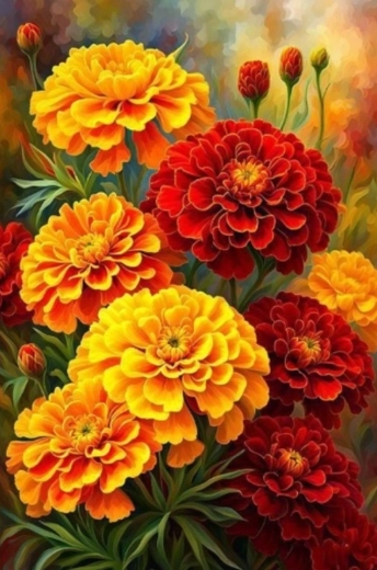 Schilderen op nummer – bloemen 40 × 50 cm op canvas