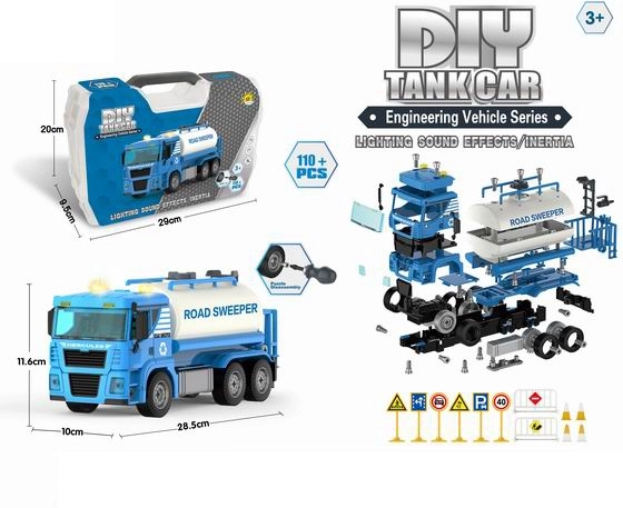 Bouwbare tankwagen – bouwset 110 onderdelen met licht en geluid