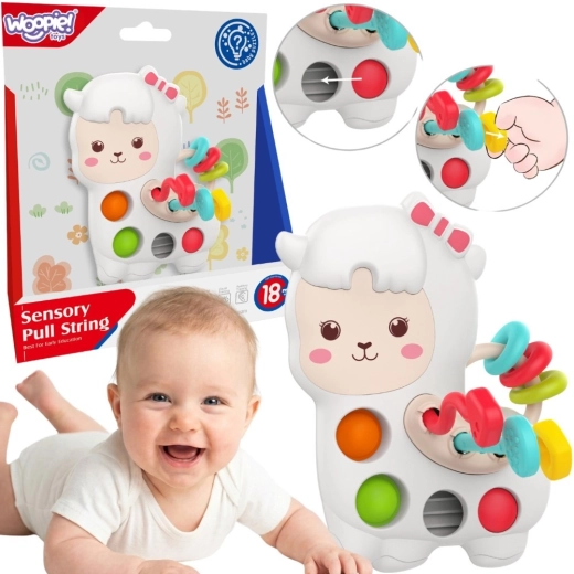 Woopie baby sensorisch manipulatiespeelgoed montessori lama 3-in-1 18m+