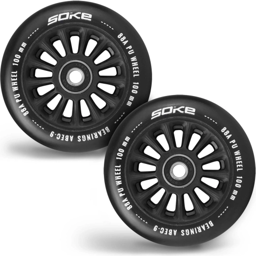 Soke wieltjes voor step 100 mm zwart 2 stuks