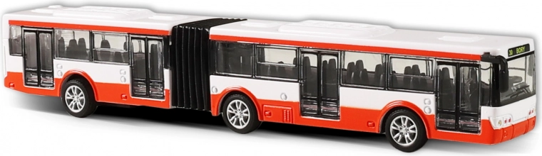 metalen gelede bus rood 18 cm