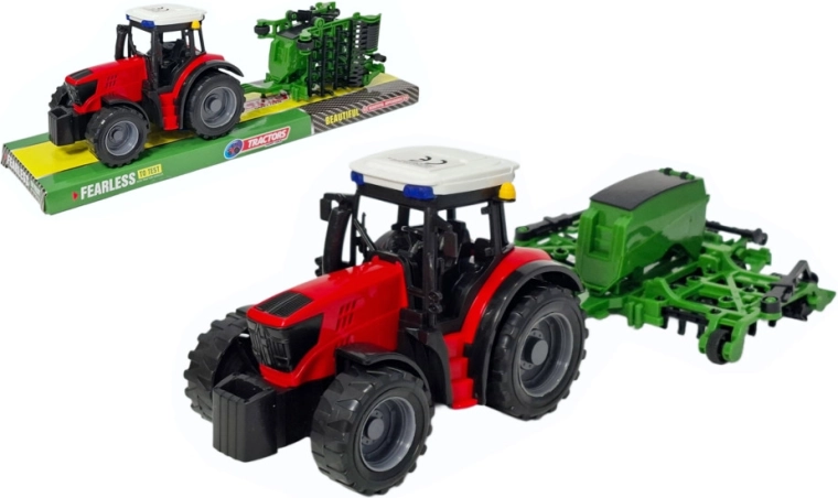 Tractor met zaaimachine