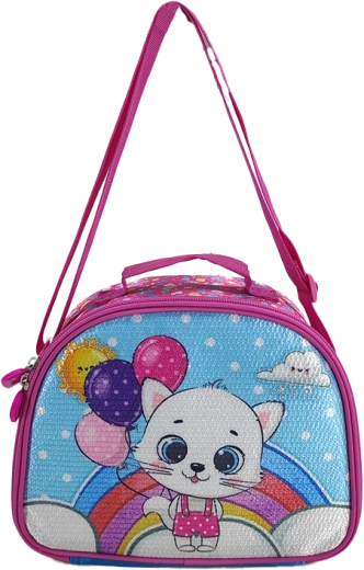 Handtas katje met ballonnen 25 cm