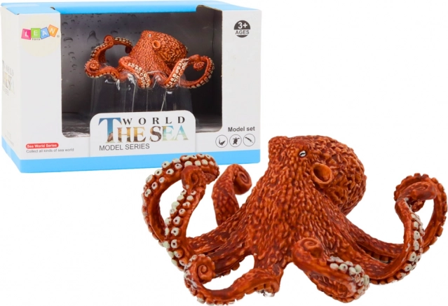 Realistische figuur van een reuzenoranje octopus 10 cm
