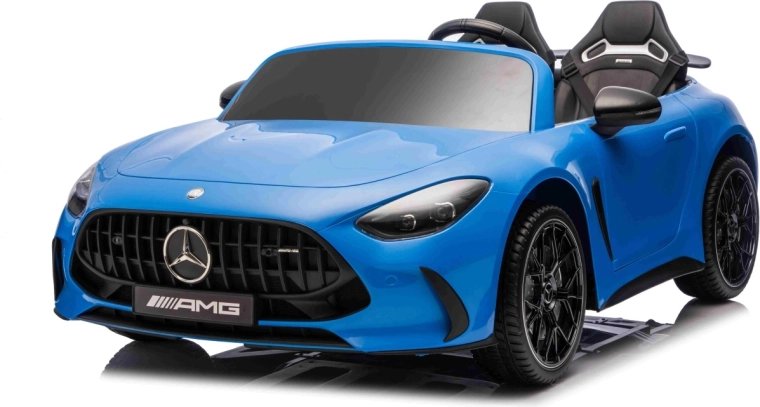 Elektrische kinderauto MERCEDES-BENZ GT 63 AMG – blauw, 24 V, 4x200 W, tweezits