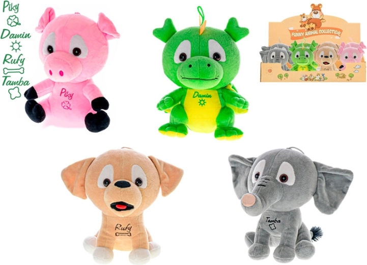 Set van pluche diertjes 15 cm – 8 stuks