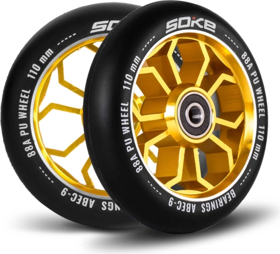 Soke stepwielen 110 mm goud 2 stuks
