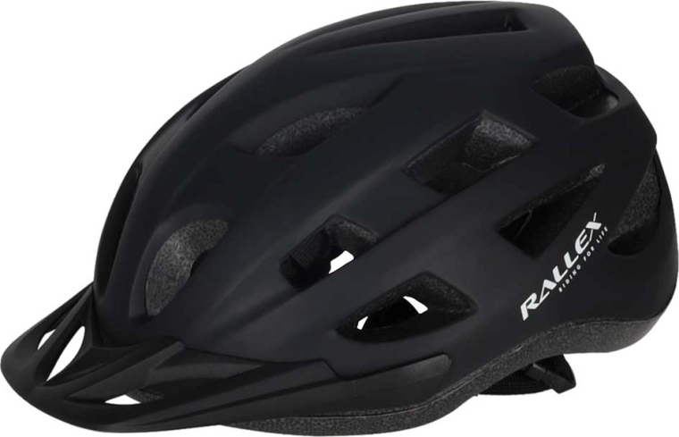Fietshelm Rallex met klep, zwart, M 54–58 cm