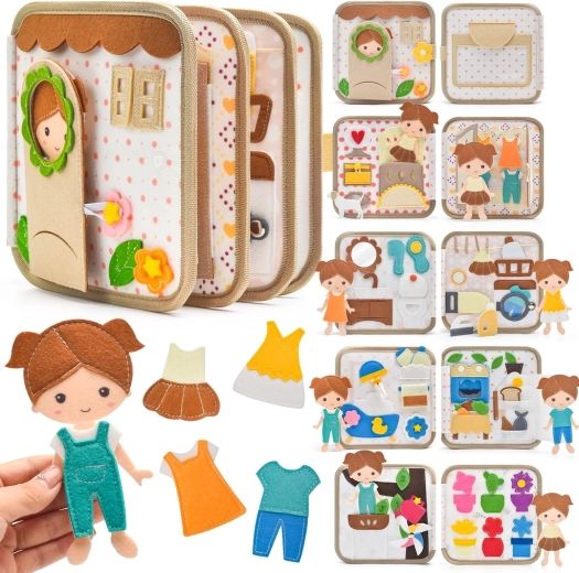 2Kids Toys sensorisch busyboek huisje met pop