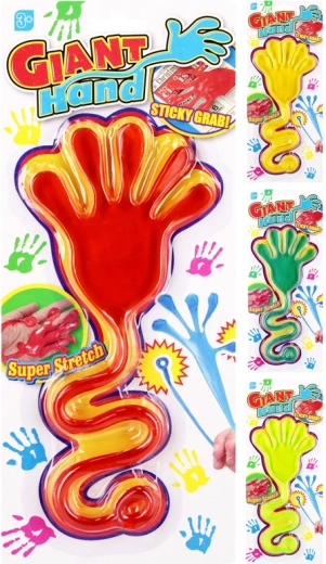 Plakkerige rubberen hand