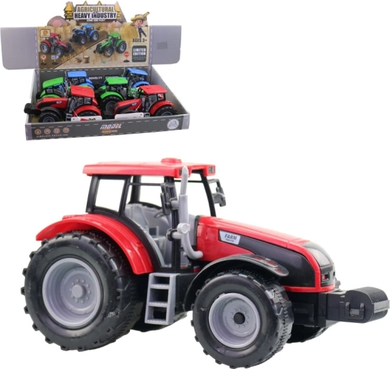 Plastic tractor 20 cm – set van 6 stuks in displaydoos