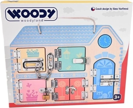 WOODYLAND Educatief activiteitenbord met sloten