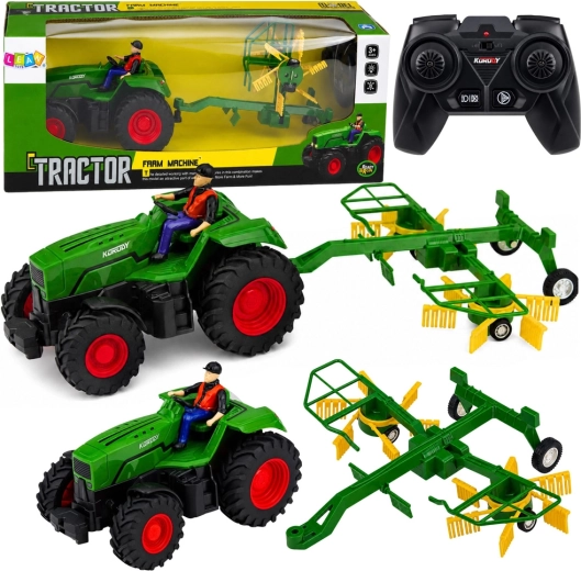 RC landbouwtractor met hooihark op schaal 1:24