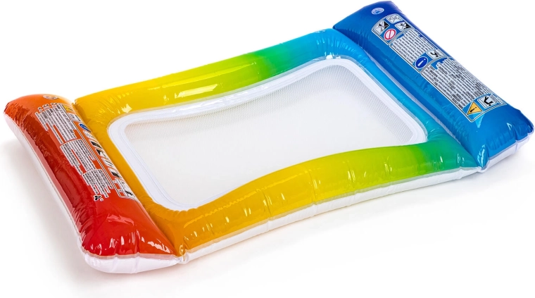 Opblaasbaar ligbed met net 117 × 76 cm – regenboog