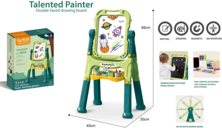 Kunstzinnig dubbelzijdig bord 48-delig groen