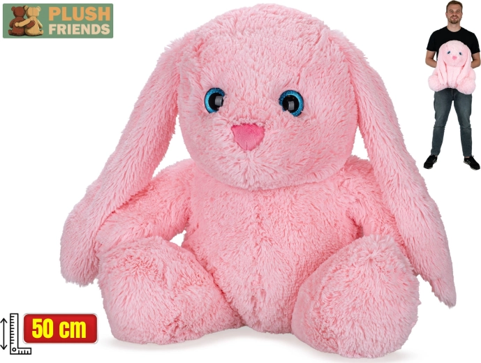 Plush Friends pluchen konijn roze 50 cm