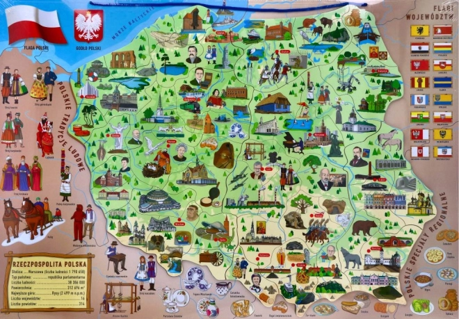 Magnetische kaart van Polen 3-in-1