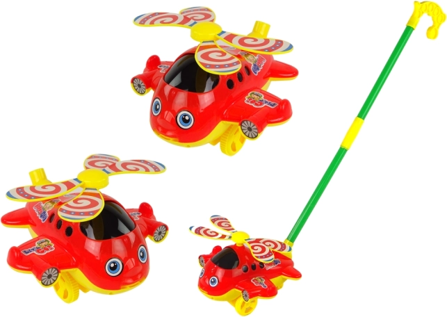 Vrolijke speelgoedhelikopter met stok