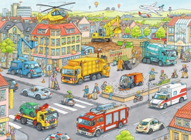 Ravensburger puzzel voertuigen in de stad 100 stukjes