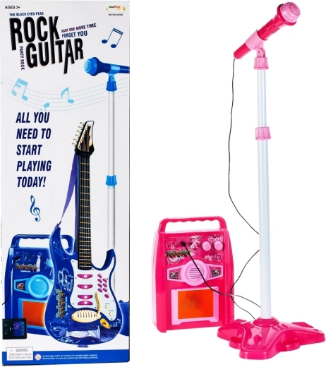 Elektrische gitaar met vermogensversterker – blauw