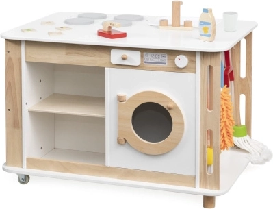 Viga houten huishoudcentrum 3-in-1 met accessoires
