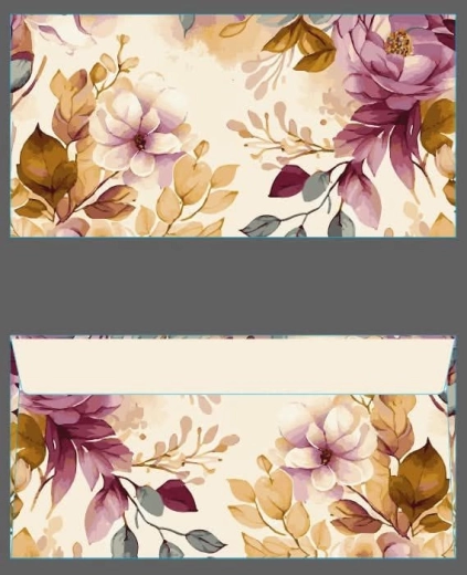 Gekleurde DL-envelop met bloemenmotief