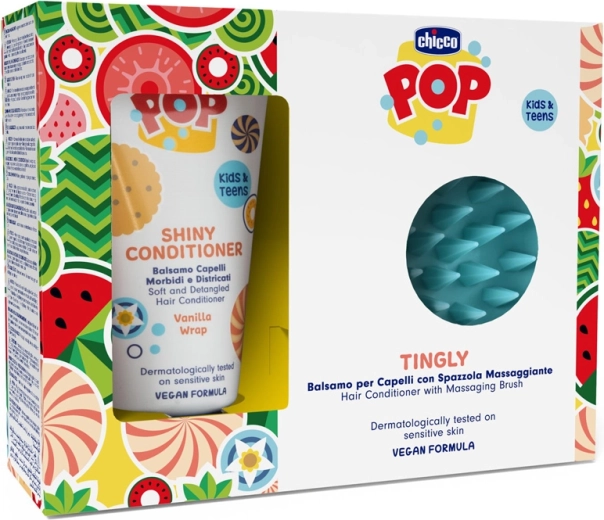 Chicco POP Vanilla Shiny haarconditioner 150 ml met masserende hoofdhuidborstel